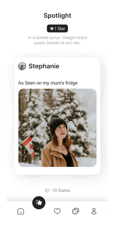 Dating Profiles swipe UI